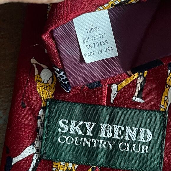 Golf Ties Sky Bend Country Club Polyester Tie Golf Magazine Silk Tie Made in USA - Picture 5 of 9